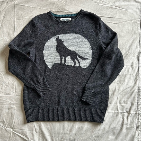 Urban Outfitters Other - Urban Pipeline Gray Crewneck Sweater with Wolf Design